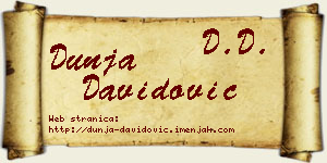 Dunja Davidović vizit kartica
